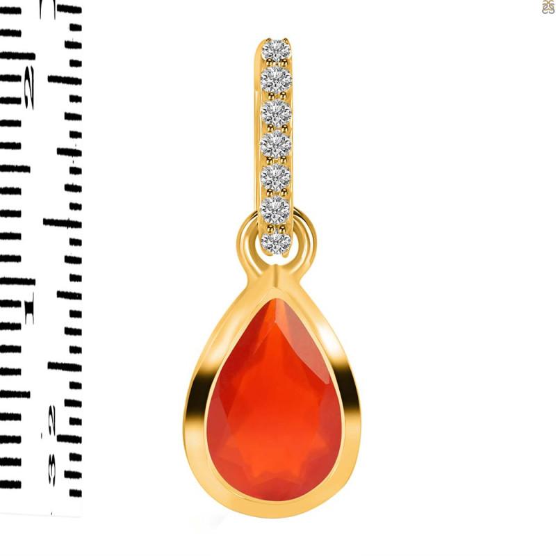 Red Onyx & White Topaz Pendant ROX-RDP-956-CZ-LOOP.
