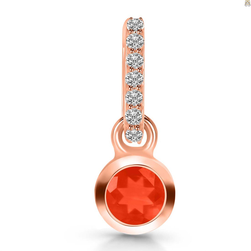Red Onyx & White Topaz Pendant ROX-RDP-957-CZ-LOOP.