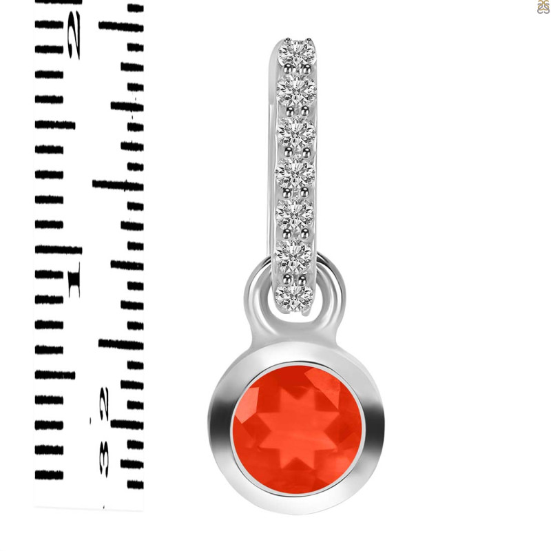 Red Onyx & White Topaz Pendant ROX-RDP-957-CZ-LOOP.