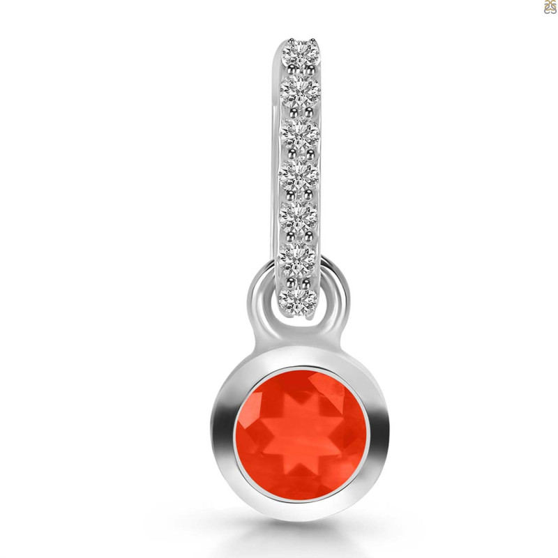 Red Onyx & White Topaz Pendant ROX-RDP-957-CZ-LOOP.