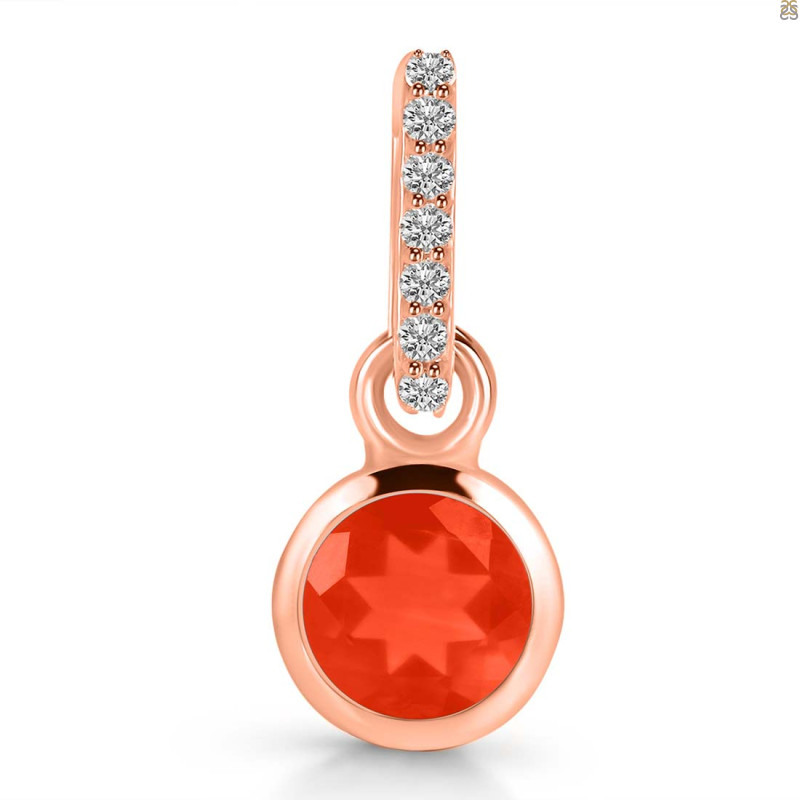 Red Onyx & White Topaz Pendant ROX-RDP-958-CZ-LOOP.