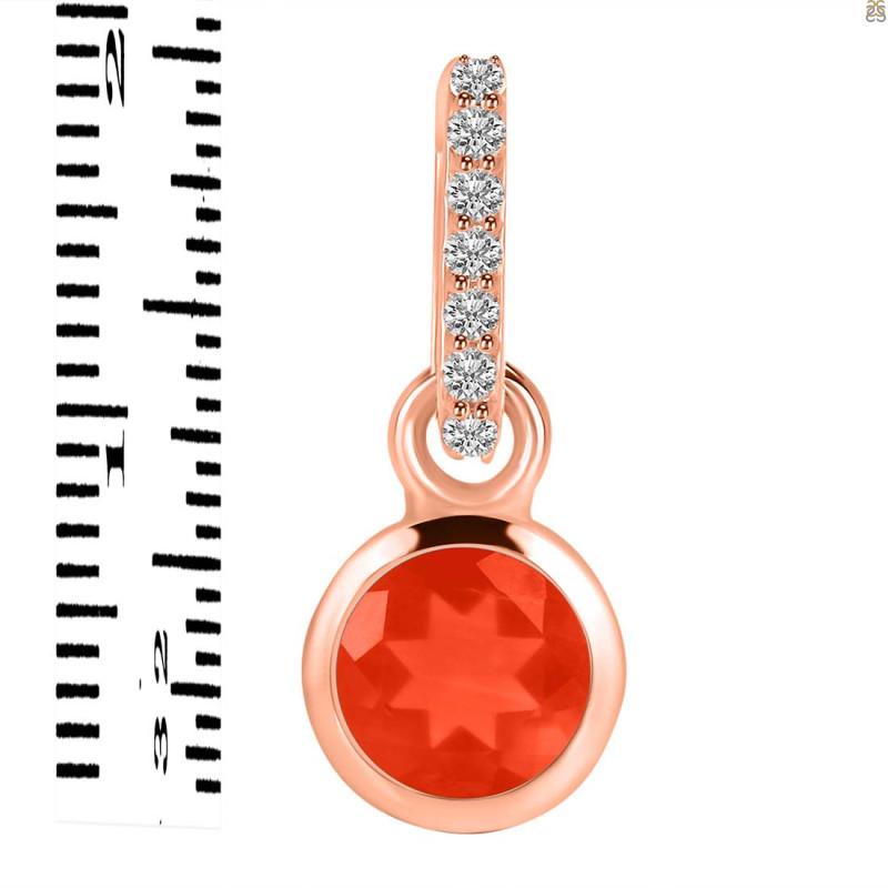 Red Onyx & White Topaz Pendant ROX-RDP-958-CZ-LOOP.