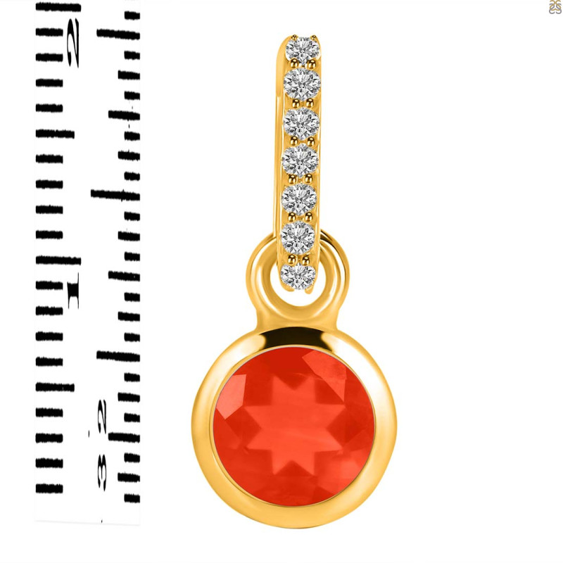 Red Onyx & White Topaz Pendant ROX-RDP-958-CZ-LOOP.