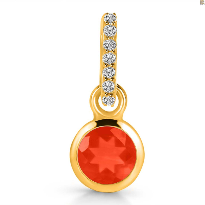 Red Onyx & White Topaz Pendant ROX-RDP-958-CZ-LOOP.