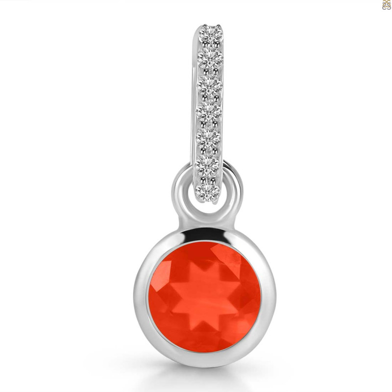 Red Onyx & White Topaz Pendant ROX-RDP-958-CZ-LOOP.