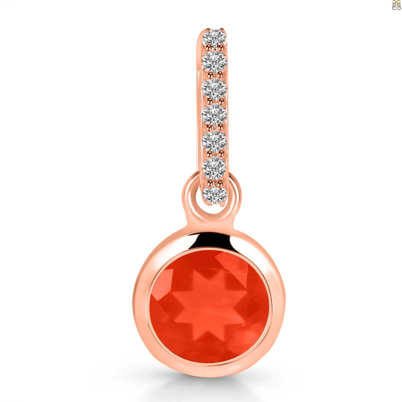 Red Onyx & White Topaz Pendant ROX-RDP-959-CZ-LOOP.