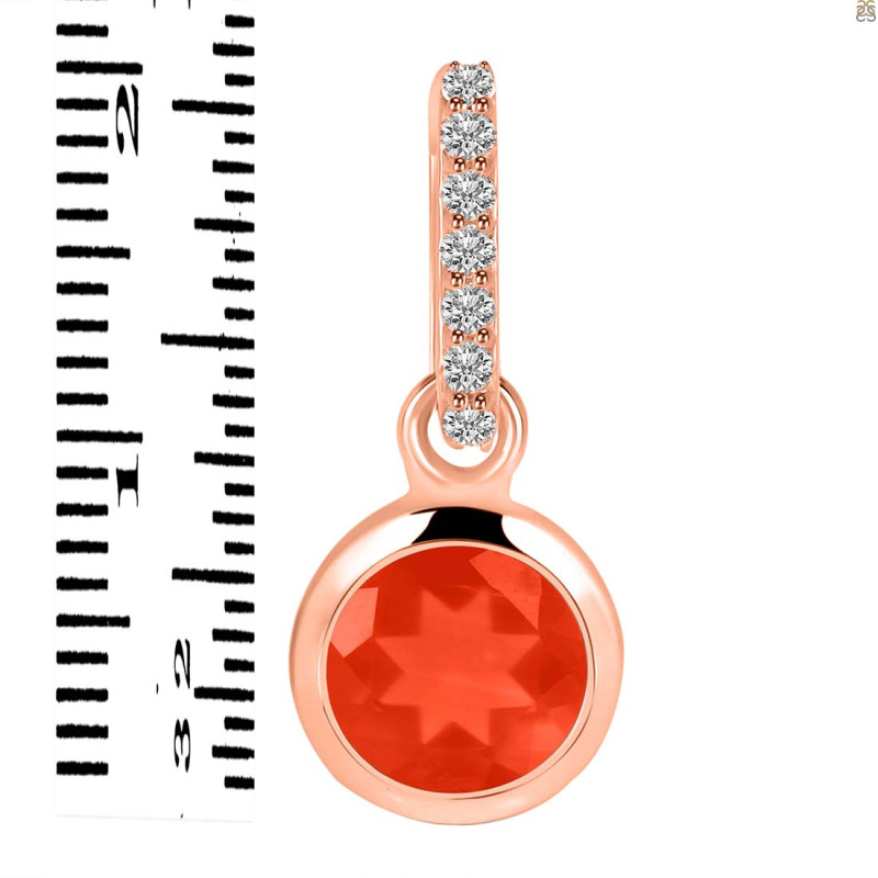 Red Onyx & White Topaz Pendant ROX-RDP-959-CZ-LOOP.