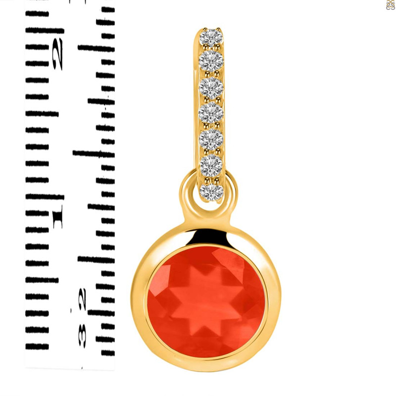 Red Onyx & White Topaz Pendant ROX-RDP-959-CZ-LOOP.