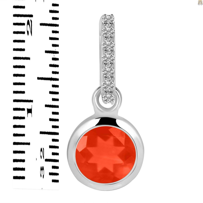 Red Onyx & White Topaz Pendant ROX-RDP-959-CZ-LOOP.