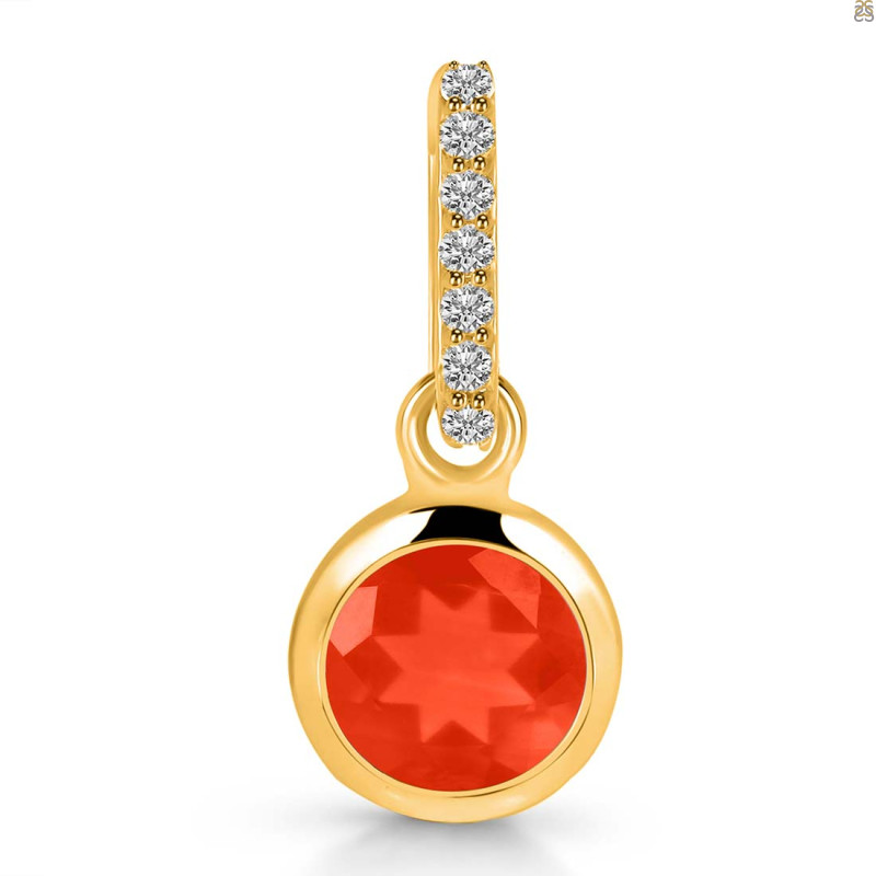 Red Onyx & White Topaz Pendant ROX-RDP-959-CZ-LOOP.