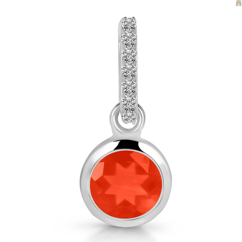 Red Onyx & White Topaz Pendant ROX-RDP-959-CZ-LOOP.