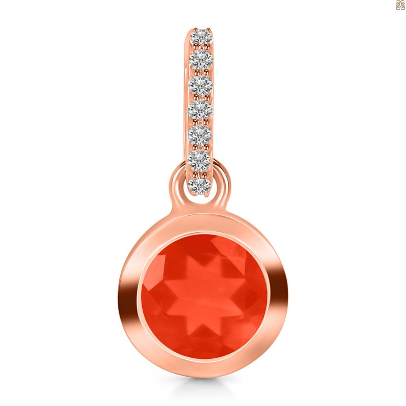 Red Onyx & White Topaz Pendant ROX-RDP-960-CZ-LOOP.