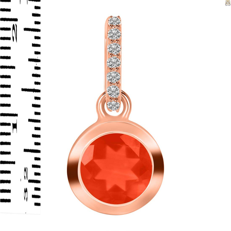 Red Onyx & White Topaz Pendant ROX-RDP-960-CZ-LOOP.