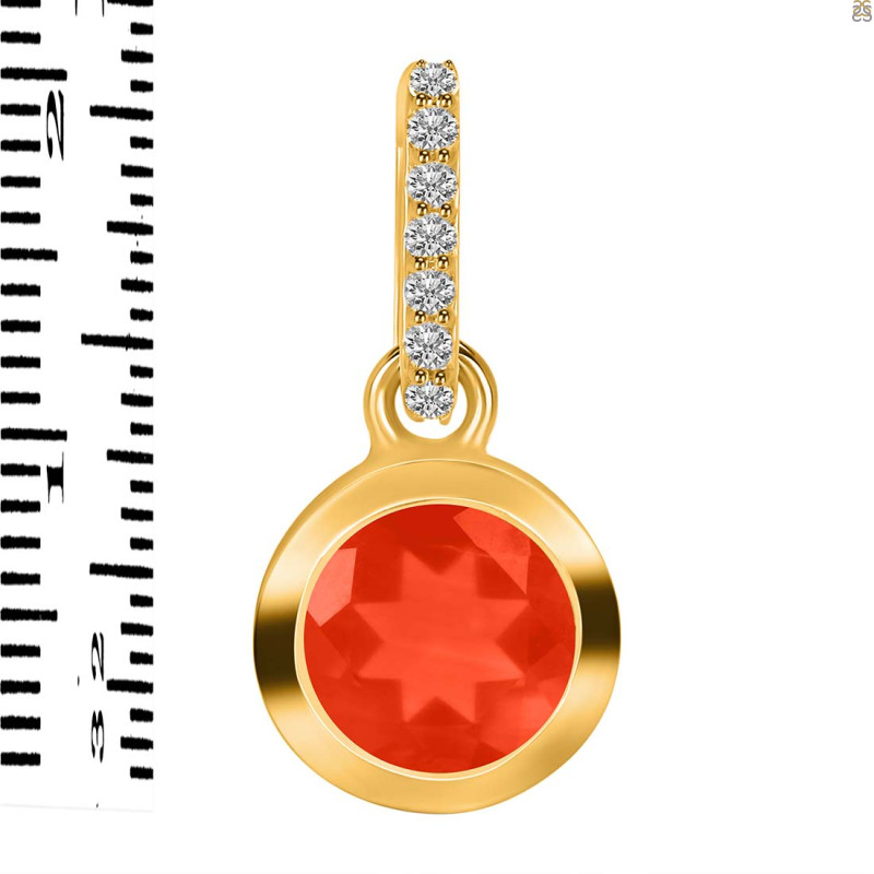 Red Onyx & White Topaz Pendant ROX-RDP-960-CZ-LOOP.