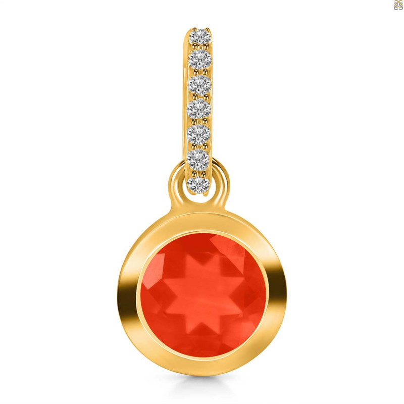 Red Onyx & White Topaz Pendant ROX-RDP-960-CZ-LOOP.