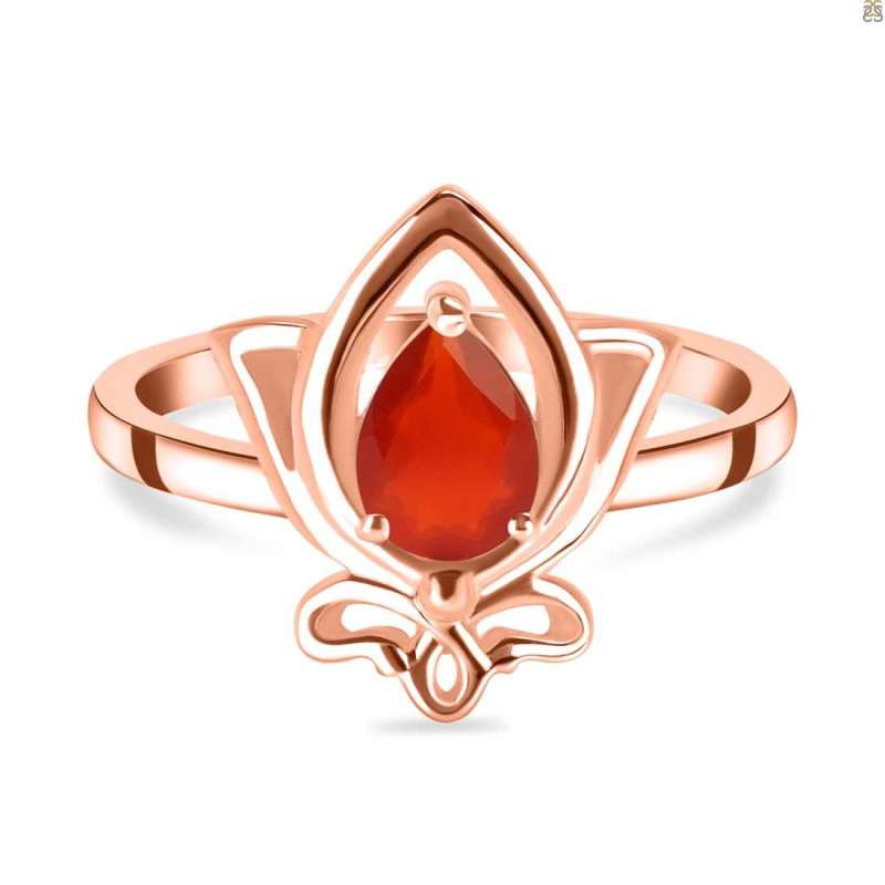 Red Onyx Lotus Ring ROX-RDR-2157.