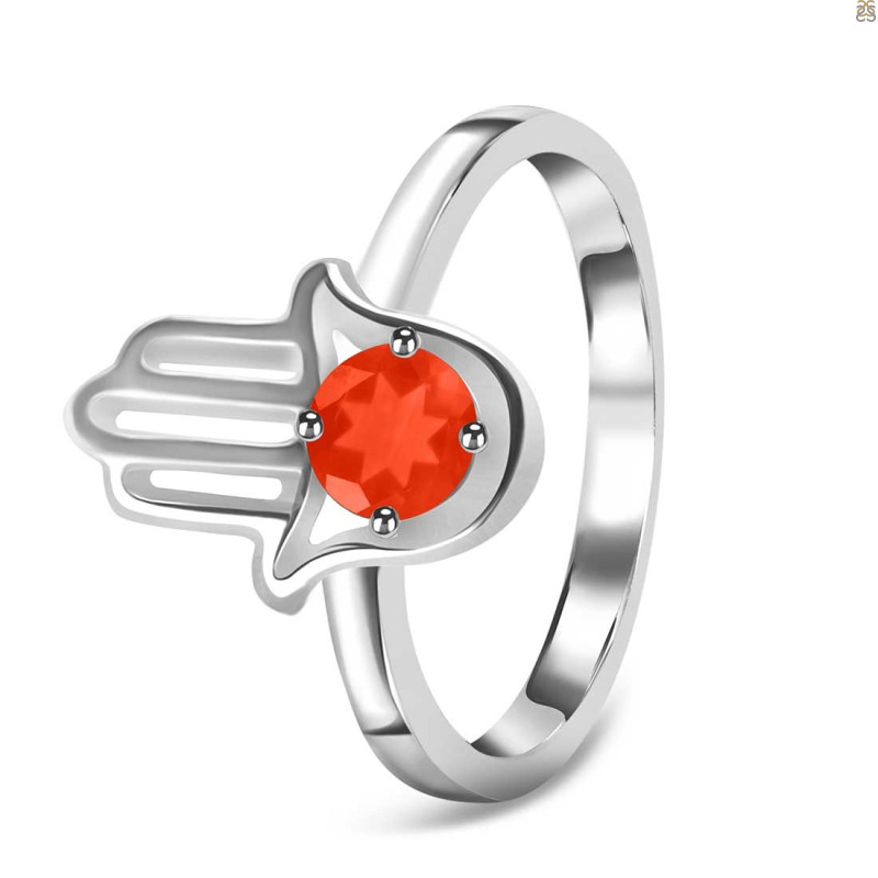 Red Onyx Hamsa Hand Ring