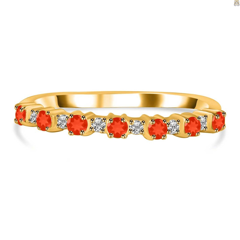 Red Onyx & White Topaz Ring ROX-RDR-2201.