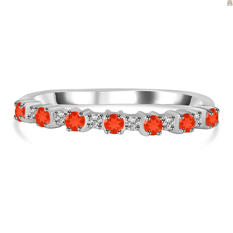 Red Onyx & White Topaz Ring ROX-RDR-2201.
