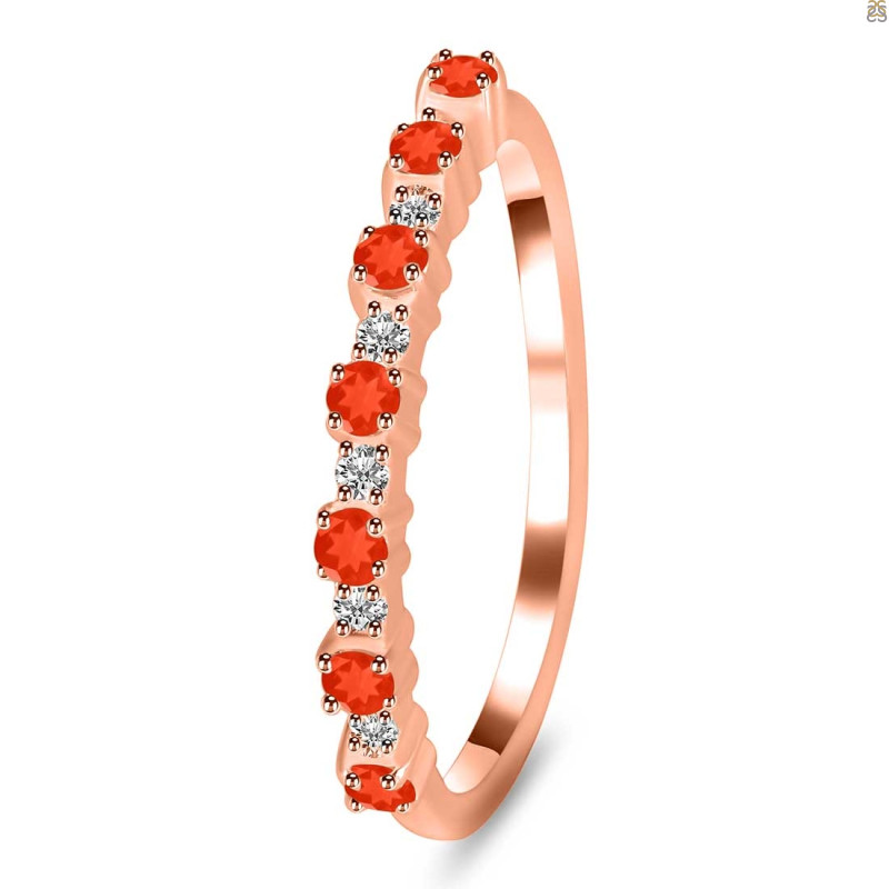 Red Onyx & White Topaz Ring ROX-RDR-2201.