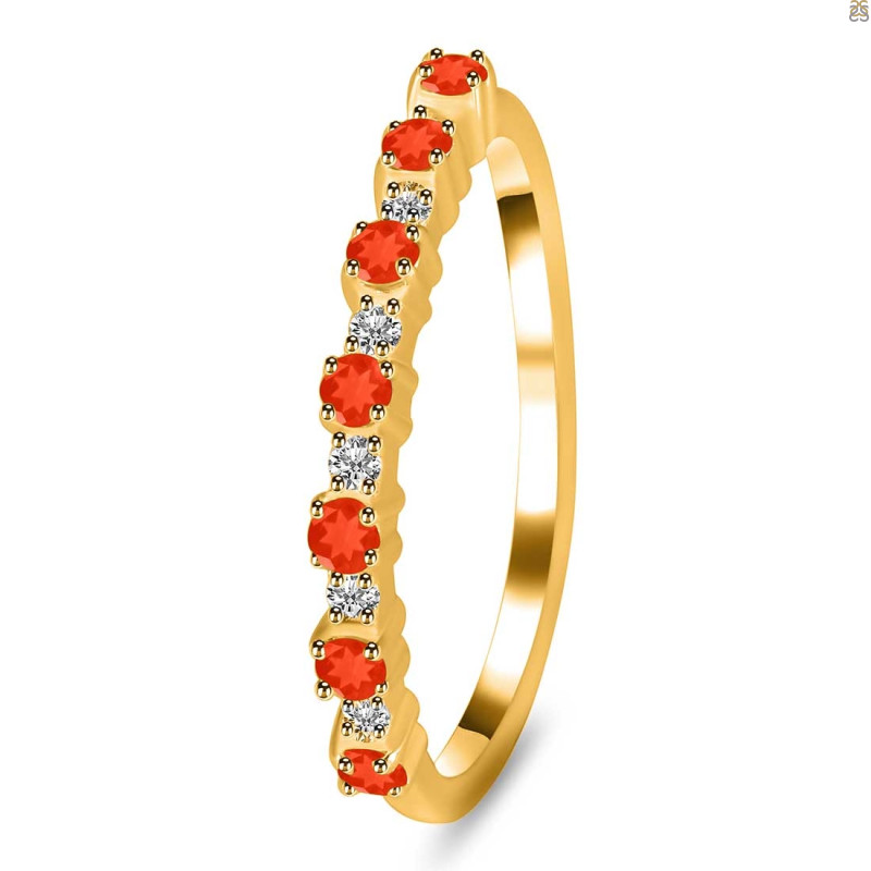 Red Onyx & White Topaz Ring ROX-RDR-2201.