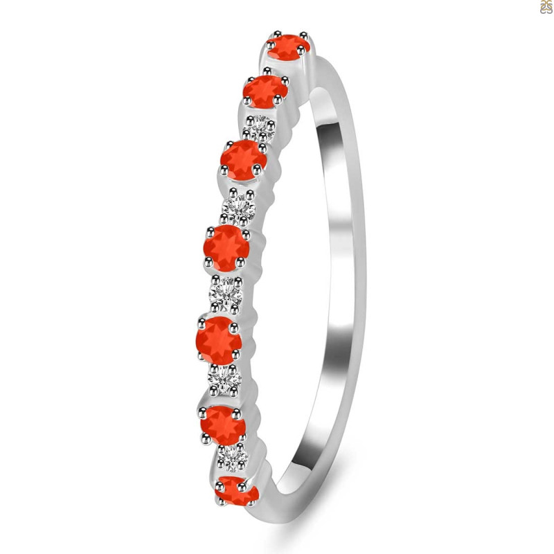 Red Onyx & White Topaz Ring ROX-RDR-2201.