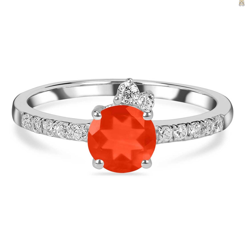 Red Onyx & White Topaz Ring ROX-RDR-2303.