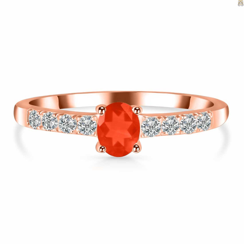 Red Onyx & White Topaz Ring ROX-RDR-2538.