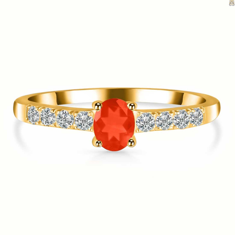 Red Onyx & White Topaz Ring ROX-RDR-2538.