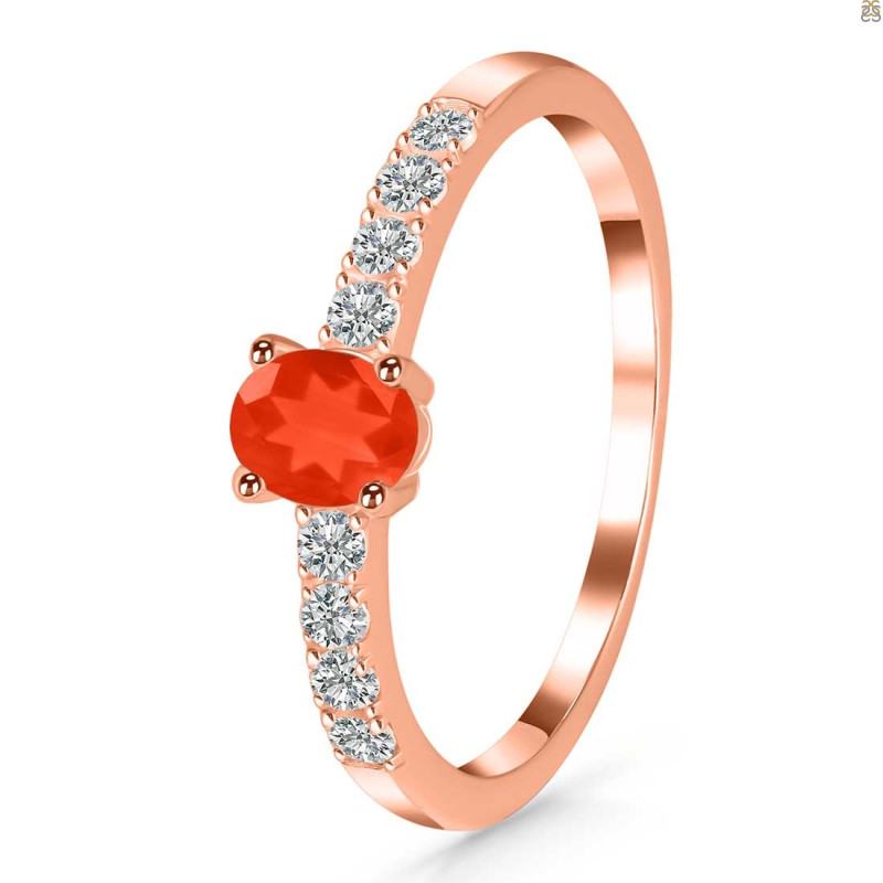 Red Onyx & White Topaz Ring ROX-RDR-2538.
