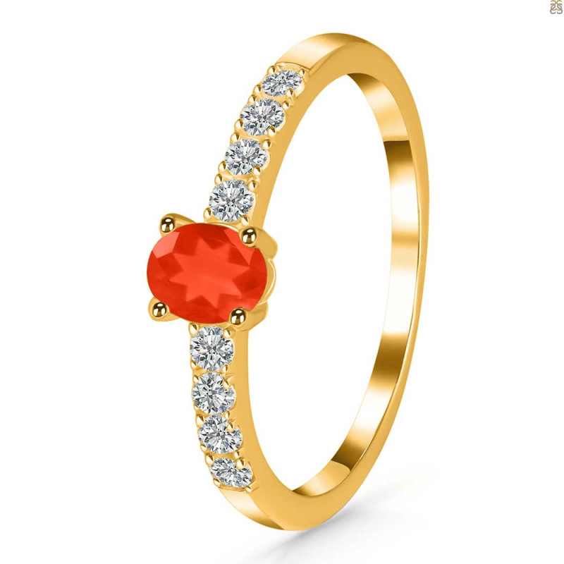 Red Onyx & White Topaz Ring ROX-RDR-2538.