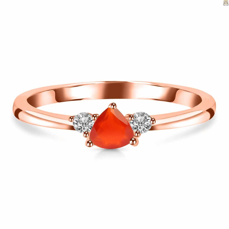 Red Onyx  & White Topaz Ring ROX-RDR-2543.