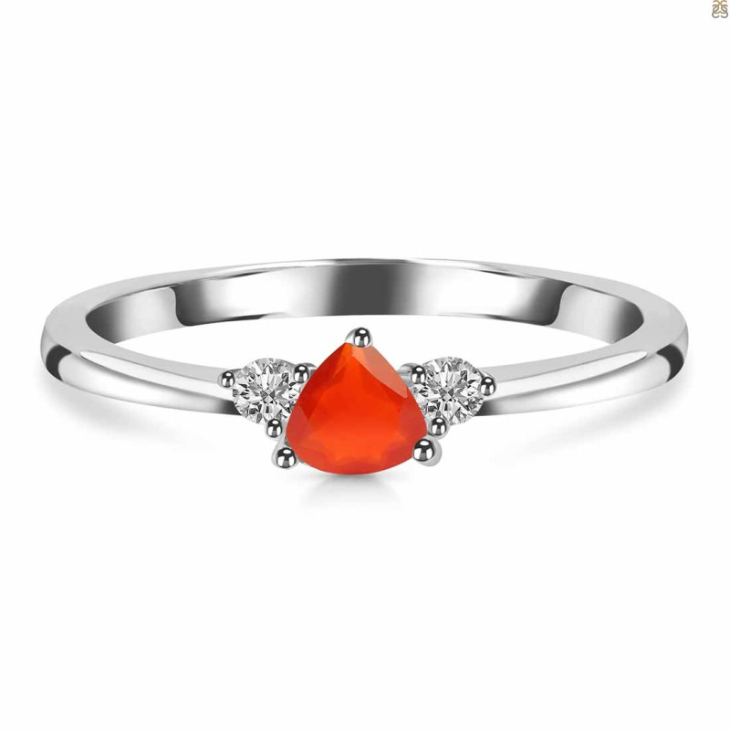Red Onyx  & White Topaz Ring ROX-RDR-2543.