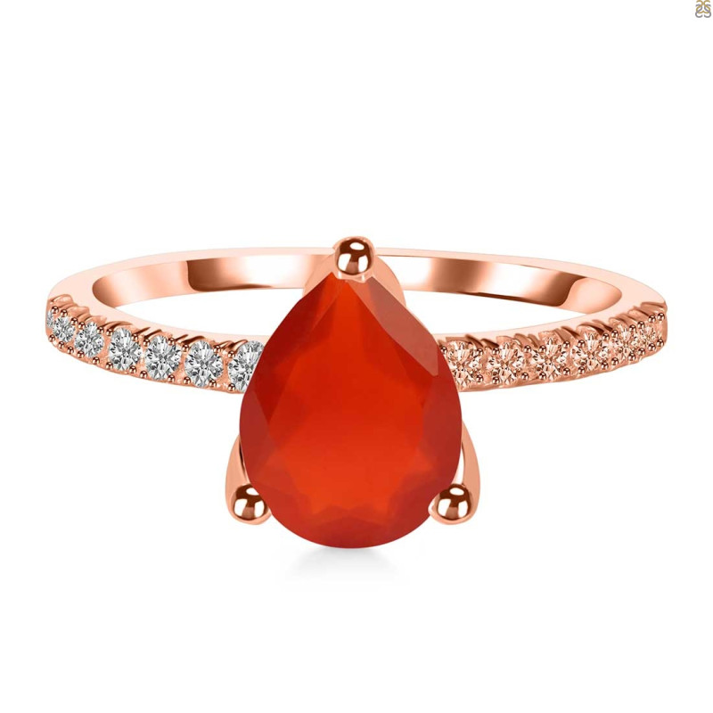 Red Onyx & White Topaz Ring ROX-RDR-2860.