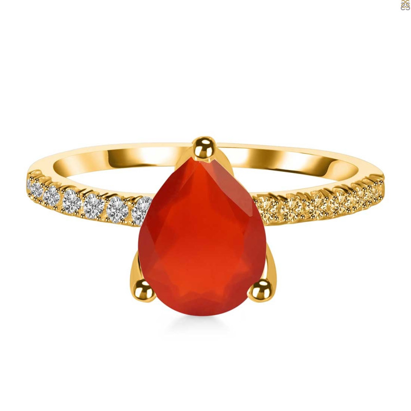 Red Onyx & White Topaz Ring ROX-RDR-2860.