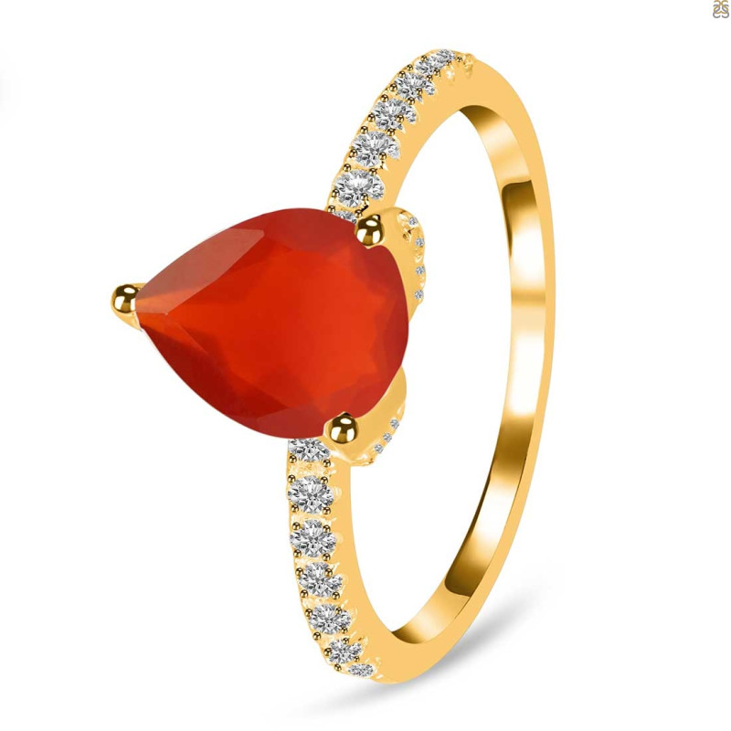 Red Onyx & White Topaz Ring ROX-RDR-2860.