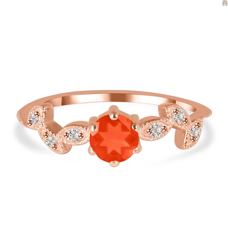 Red Onyx & White Topaz Ring ROX-RDR-2981.