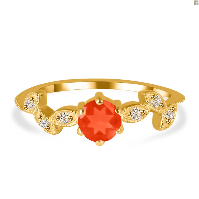 Red Onyx & White Topaz Ring ROX-RDR-2981.