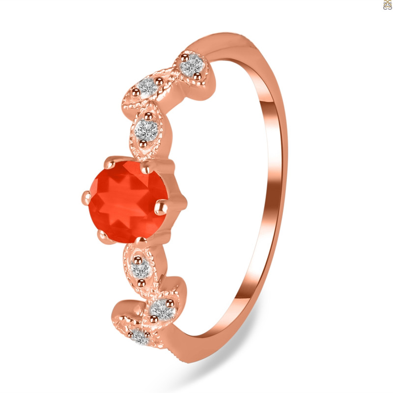 Red Onyx & White Topaz Ring ROX-RDR-2981.