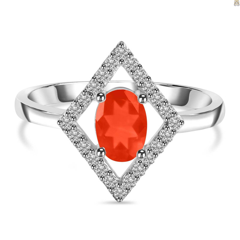 Red Onyx & White Topaz Ring ROX-RR-134.