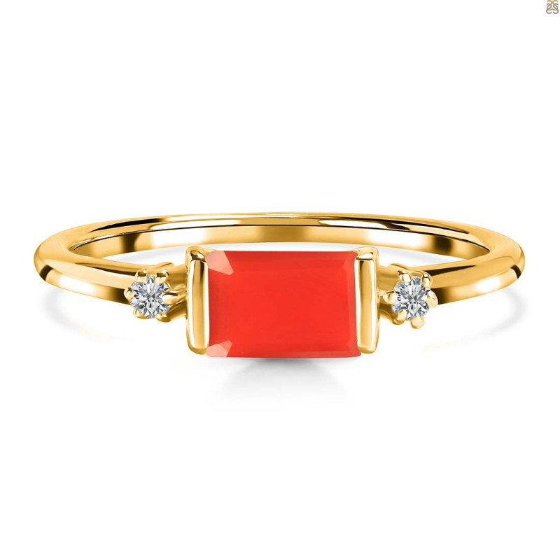 Red Onyx & White Topaz Ring ROX-RR-135.