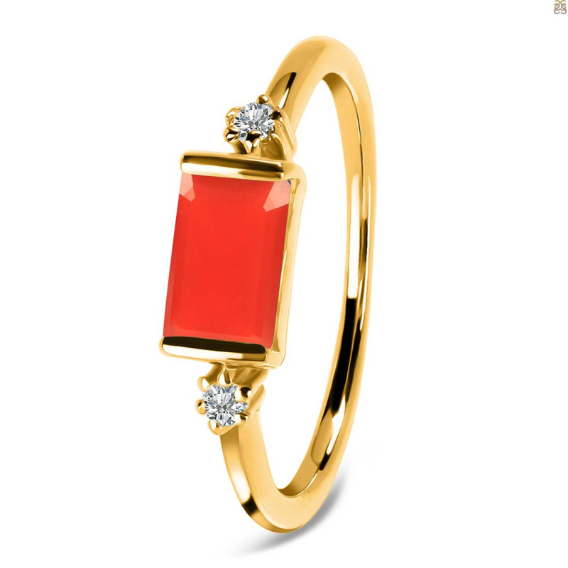 Red Onyx & White Topaz Ring ROX-RR-135.