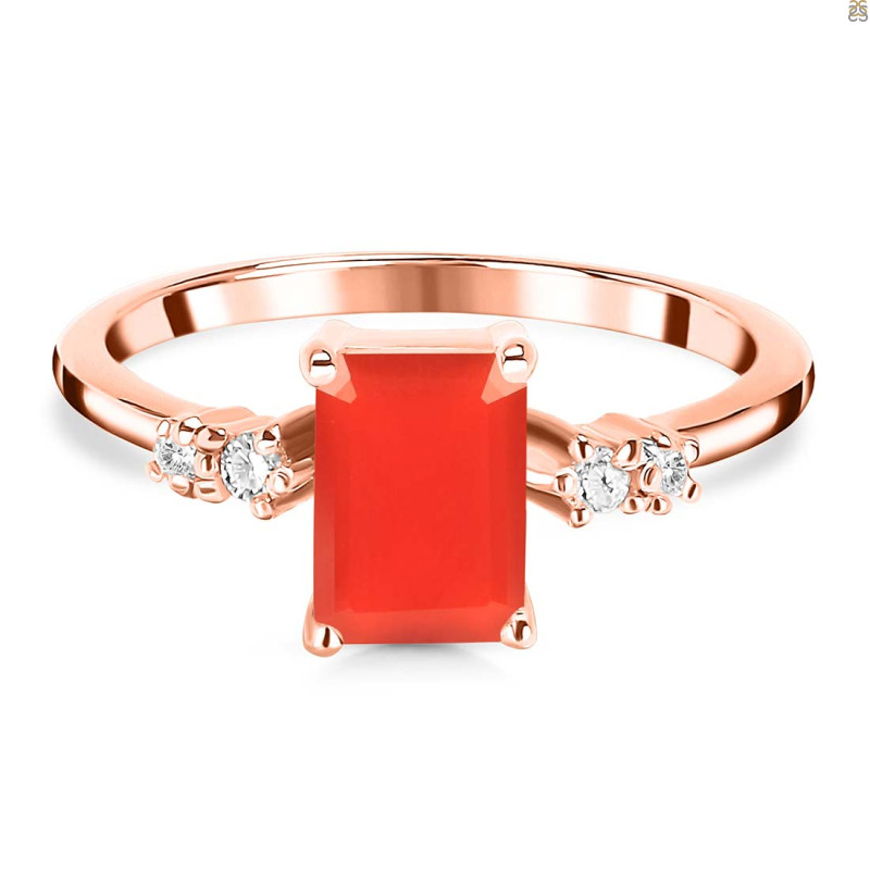 Red Onyx & White Topaz Ring ROX-RR-139.