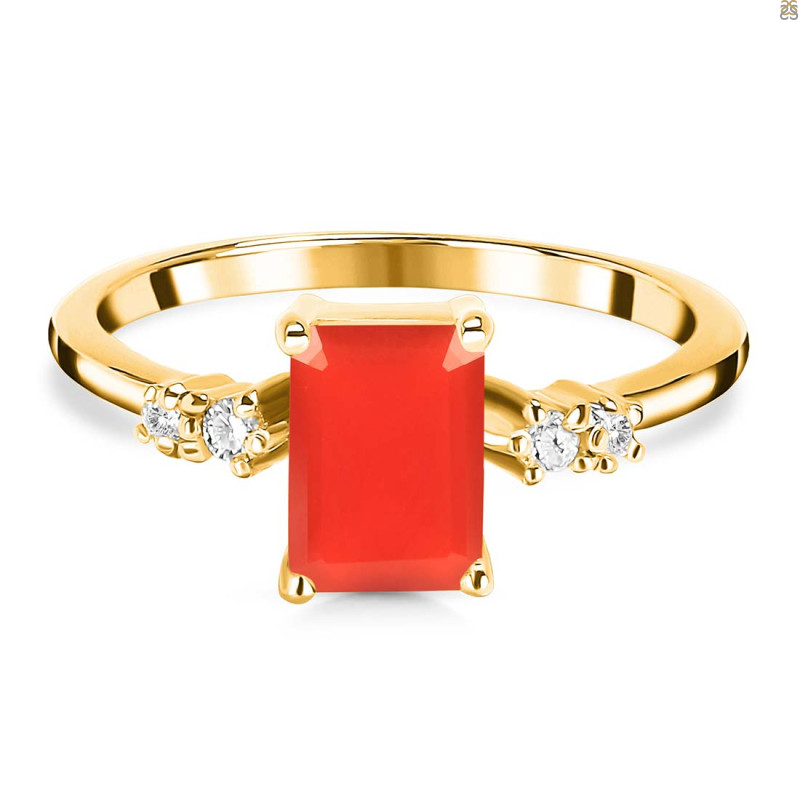 Red Onyx & White Topaz Ring ROX-RR-139.