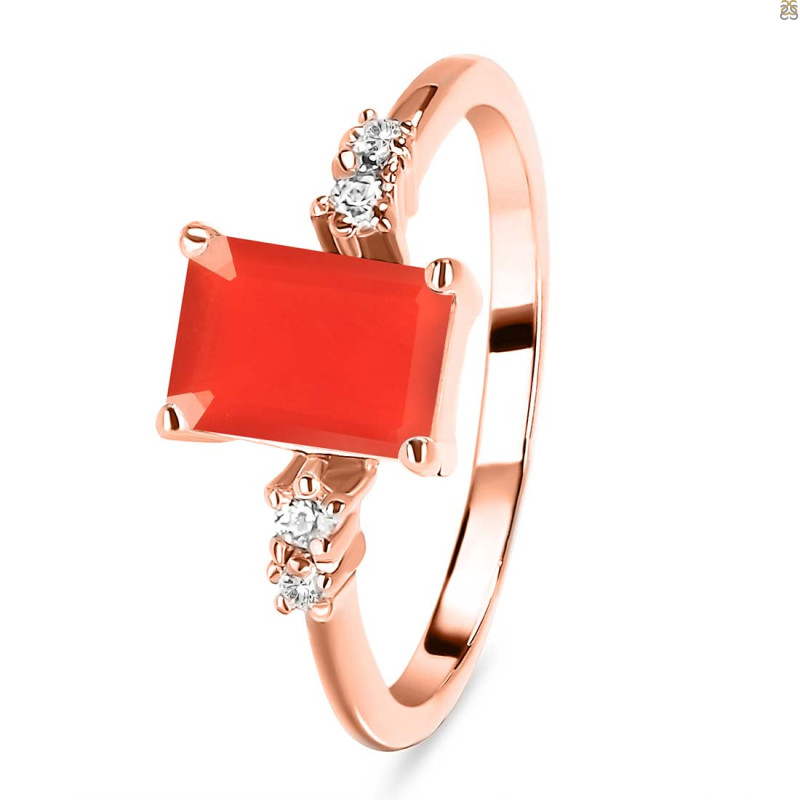 Red Onyx & White Topaz Ring ROX-RR-139.