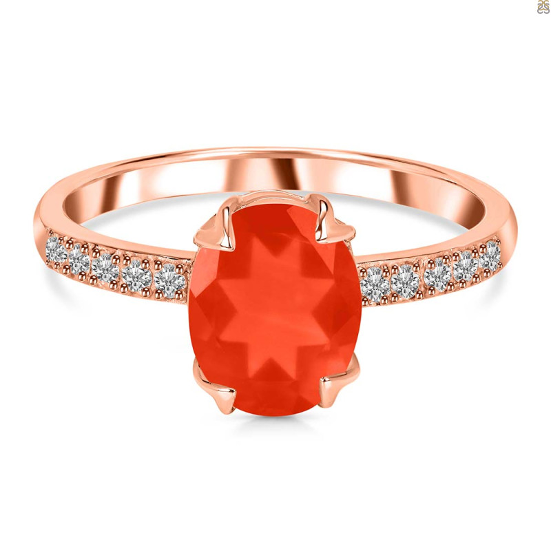 Red Onyx & White Topaz Ring ROX-RR-207.