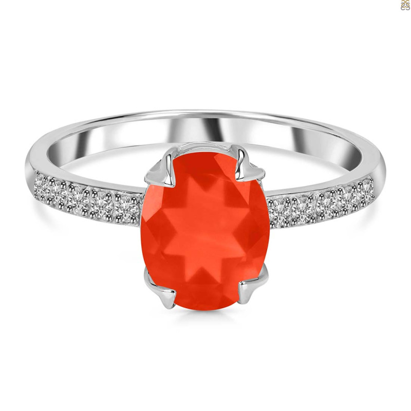 Red Onyx & White Topaz Ring ROX-RR-207.