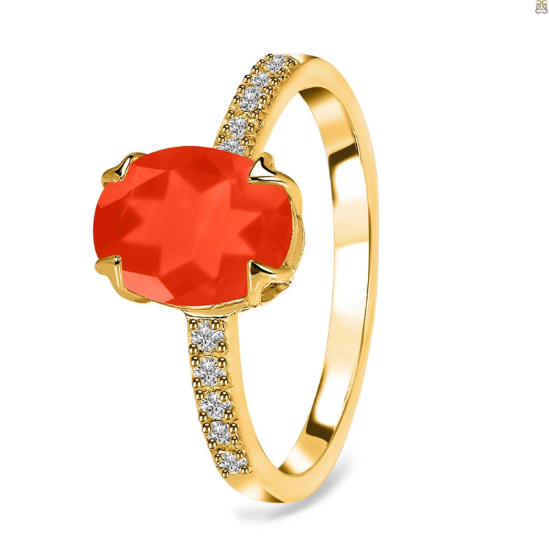Red Onyx & White Topaz Ring ROX-RR-207.