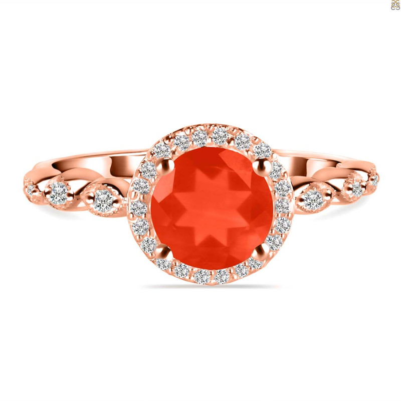 Red Onyx & White Topaz Ring ROX-RR-267.