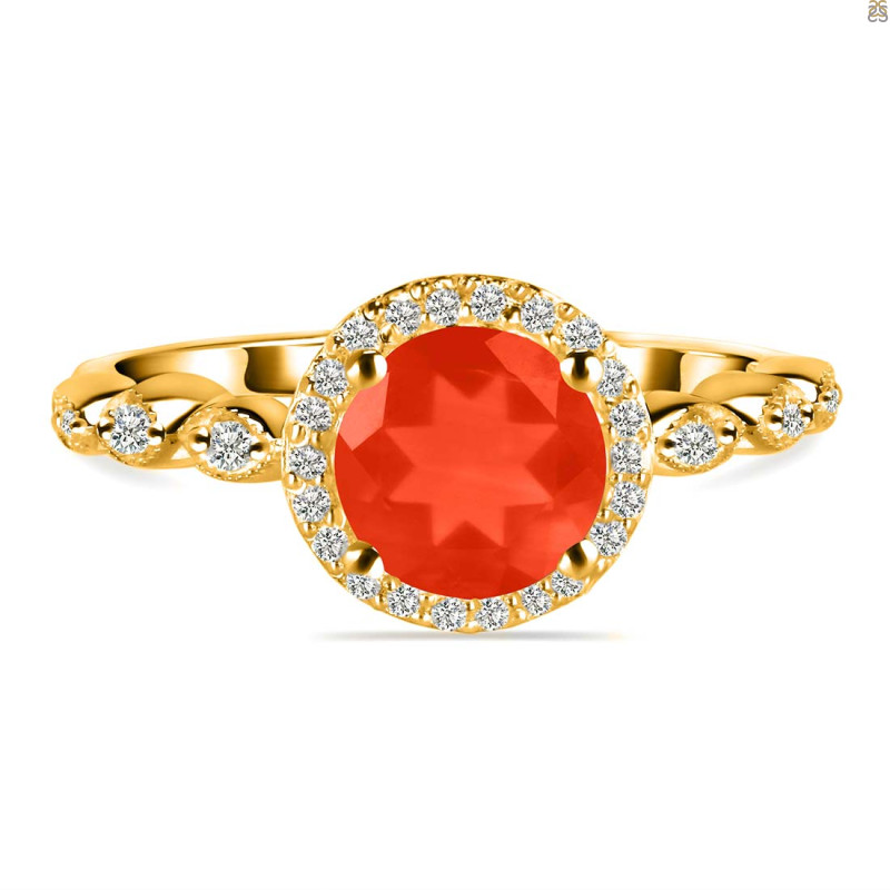 Red Onyx & White Topaz Ring ROX-RR-267.